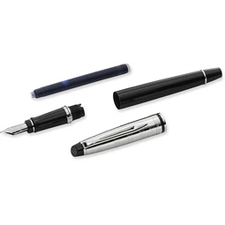 WATERMAN Expert töltőtoll fekete + cizellált ezüst felső