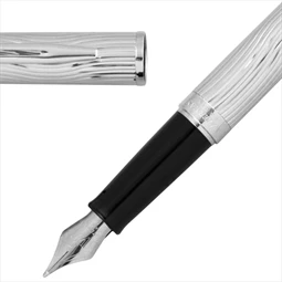 WATERMAN Hemisphere töltőtoll  cizellált acél test + ezüst klipsz