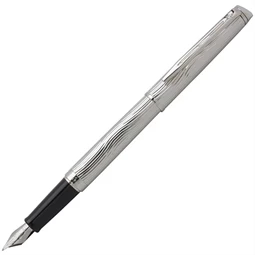 WATERMAN Hemisphere töltőtoll  cizellált acél test + ezüst klipsz
