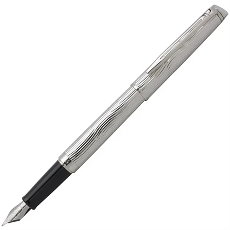 WATERMAN Hemisphere töltőtoll  cizellált acél test + ezüst klipsz