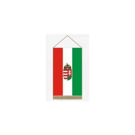 Zászló asztali magyar címeres, tartó nélkül
