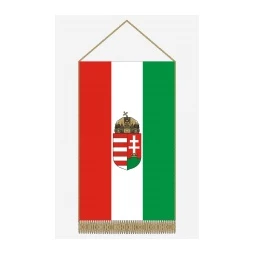 Zászló asztali magyar címeres, tartó nélkül