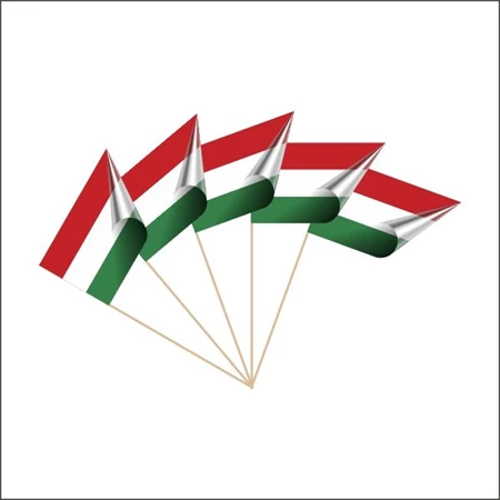 Zászló papír, hurkapálcán, magyar nemzeti