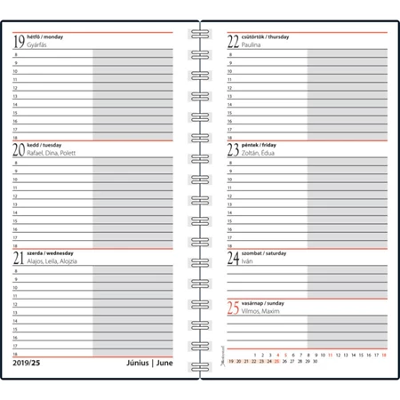 Zsebnaptár 2026 heti B/6 REAL spirál, álló elrendezés, kolibri