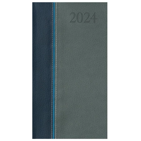 Zsebnaptár 2024 TOPTIMER Groovy G035 álló elrendezésű kék-kék-szürke