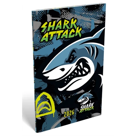 Zsebnaptár 2026 LIZZY heti álló 8,9x13,9cm Shark Attack
