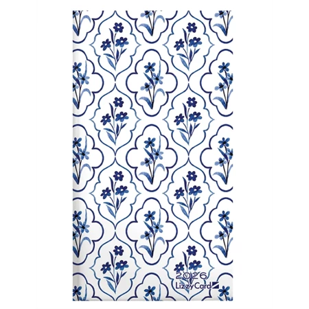 Zsebnaptár 2026 LIZZY heti fekvő 17x9,4cm Flowers pattern