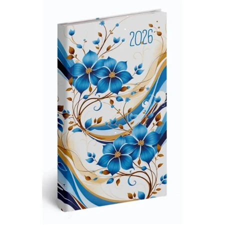 Zsebnaptár 2026 REAL Picture álló elrendezésű kékvirág