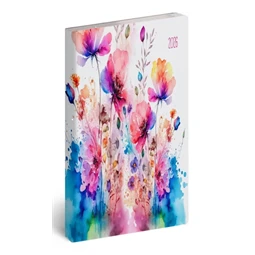 Zsebnaptár 2026 heti 9x16,5cm REAL Flexi álló elrendezésű, akvarell
