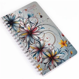 Zsebnaptár 2026 heti B/6 REAL spirál, álló elrendezés, absztrakt