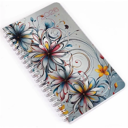 Zsebnaptár 2026 heti B/6 REAL spirál, álló elrendezés, absztrakt