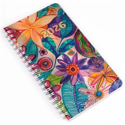 Zsebnaptár 2026 heti B/6 REAL spirál, álló elrendezés, akvarell