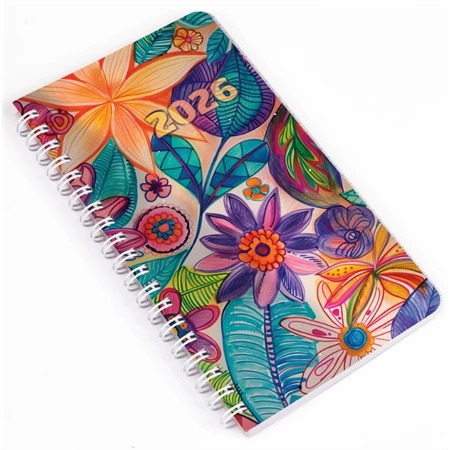 Zsebnaptár 2026 heti B/6 REAL spirál, álló elrendezés, akvarell