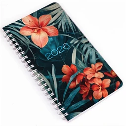 Zsebnaptár 2026 heti B/6 REAL spirál, álló elrendezés, tropical