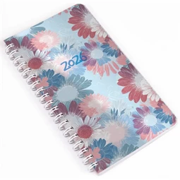 Zsebnaptár 2026 heti B/6 REAL spirál, álló elrendezés, virágok