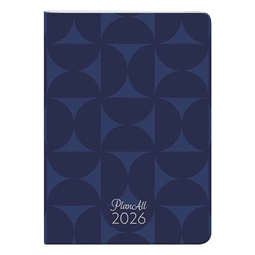Zsebnaptár 2026 heti LIZZY B/6 puhafedeles tűzött PlanAll aranyozott Blue