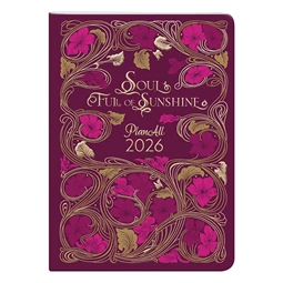 Zsebnaptár 2026 heti LIZZY B/6 puhafedeles tűzött PlanAll aranyozott Cardinal