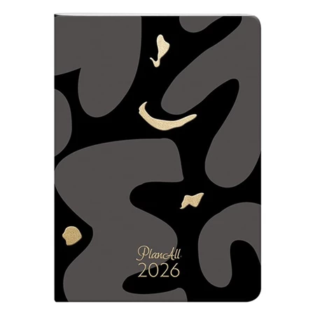 Zsebnaptár 2026 heti LIZZY B/6 puhafedeles tűzött PlanAll aranyozott Gold Touch