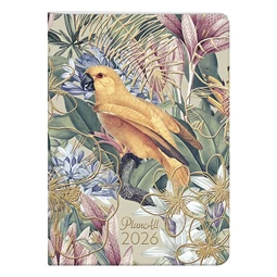 Zsebnaptár 2026 heti LIZZY B/6 puhafedeles tűzött PlanAll aranyozott Parrot