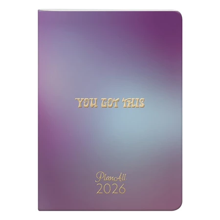 Zsebnaptár 2026 heti LIZZY B/6 puhafedeles tűzött PlanAll aranyozott This