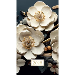 Zsebnaptár 2026 heti álló OFFICE 21  2026 papírborítós Art Flower