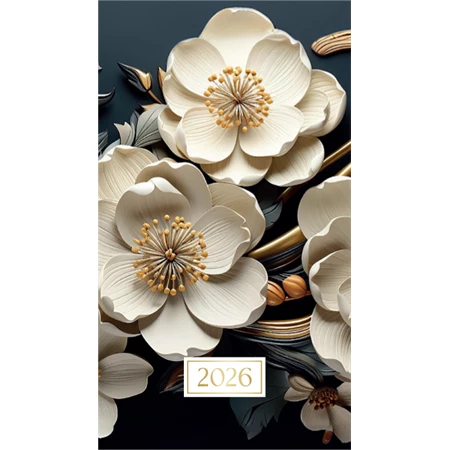 Zsebnaptár 2026 heti álló OFFICE 21  2026 papírborítós Art Flower