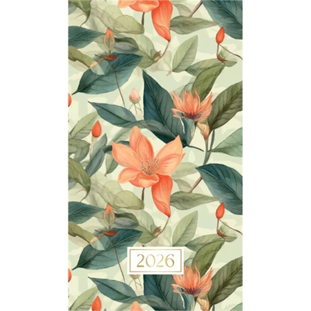 Zsebnaptár 2026 heti álló OFFICE 21  2026 papírborítós Botanica