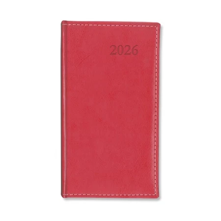 Zsebnaptár 2026 heti álló Period Border körbevarrott korall