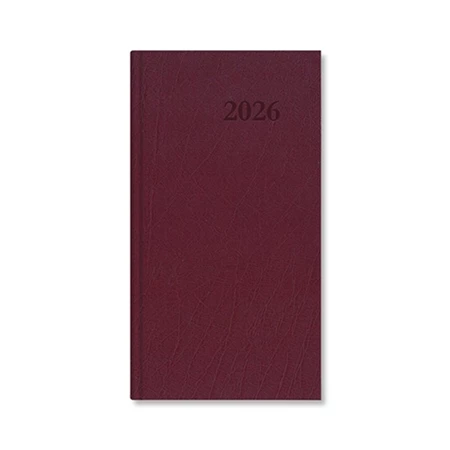 Zsebnaptár 2026 heti álló Period Standard műbőr bordó