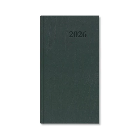 Zsebnaptár 2026 heti álló Period Standard műbőr zöld