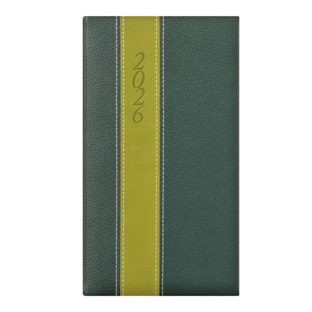 Zsebnaptár 2026 heti álló TOPTIMER Fashion F035 zöld-világoszöld-zöld