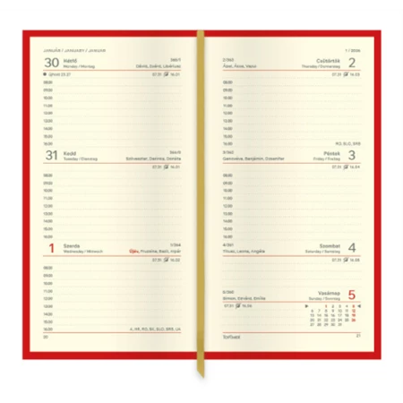 Zsebnaptár 2026 heti álló TOPTIMER Image I035 türkiz