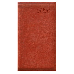 Zsebnaptár 2026 heti álló TOPTIMER Image I035 vörösesbarna