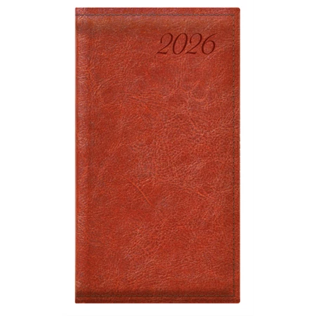 Zsebnaptár 2026 heti álló TOPTIMER Image I035 vörösesbarna