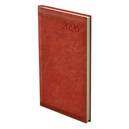 Zsebnaptár 2026 heti álló TOPTIMER Image I035 vörösesbarna