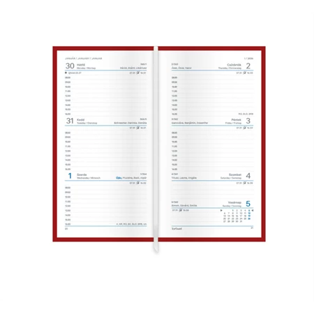 Zsebnaptár 2026 heti álló TOPTIMER Traditional T030 fehér lapos bézs
