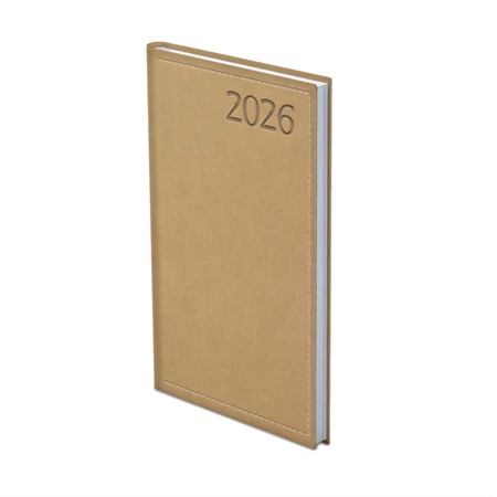 Zsebnaptár 2026 heti álló TOPTIMER Traditional T030 fehér lapos bézs