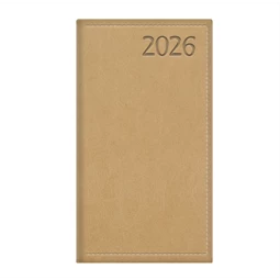 Zsebnaptár 2026 heti álló TOPTIMER Traditional T030 fehér lapos bézs