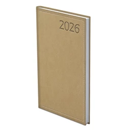 Zsebnaptár 2026 heti álló TOPTIMER Traditional T035 fehér lapos bézs