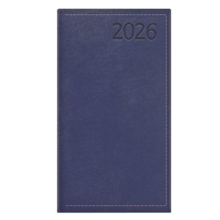 Zsebnaptár 2026 heti álló TOPTIMER Traditional T035 fehér lapos kék