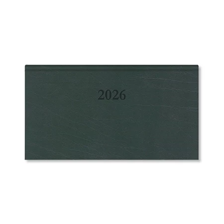 Zsebnaptár 2026 heti fekvő Period Standard műbőr zöld