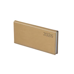 Zsebnaptár 2026 heti fekvő TOPTIMER Traditional T030 fehér lapos bézs