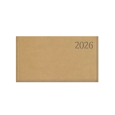 Zsebnaptár 2026 heti fekvő TOPTIMER Traditional T030 fehér lapos bézs
