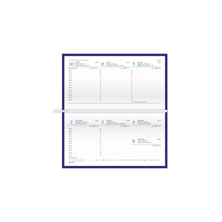 Zsebnaptár 2026 heti fekvő TOPTIMER Traditional T030 fehér lapos bordó