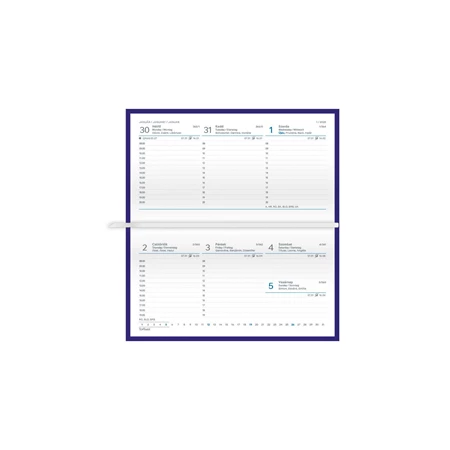 Zsebnaptár 2026 heti fekvő TOPTIMER Traditional T030 fehér lapos zöld