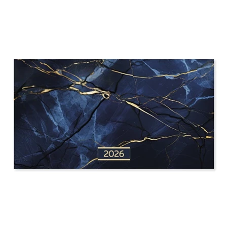 Zsebnaptár 2026 heti fekvő tűzött mini Blue