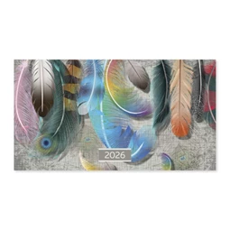 Zsebnaptár 2026 heti fekvő tűzött mini Feather