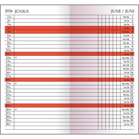 Zsebnaptár 2027 REAL leporelló fekete 75 x 145mm PVC 24 oldalas