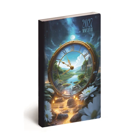 Zsebnaptár 2027 heti álló 9x16,5cm REAL Flexi 5811-83 óra