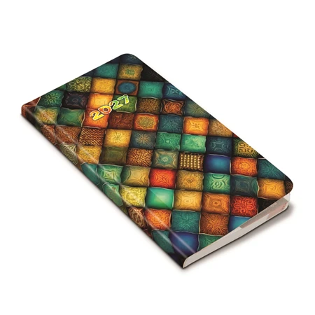 Zsebnaptár 2027 heti álló 9x16,5cm REAL Flexi 5811-84 mozaik
